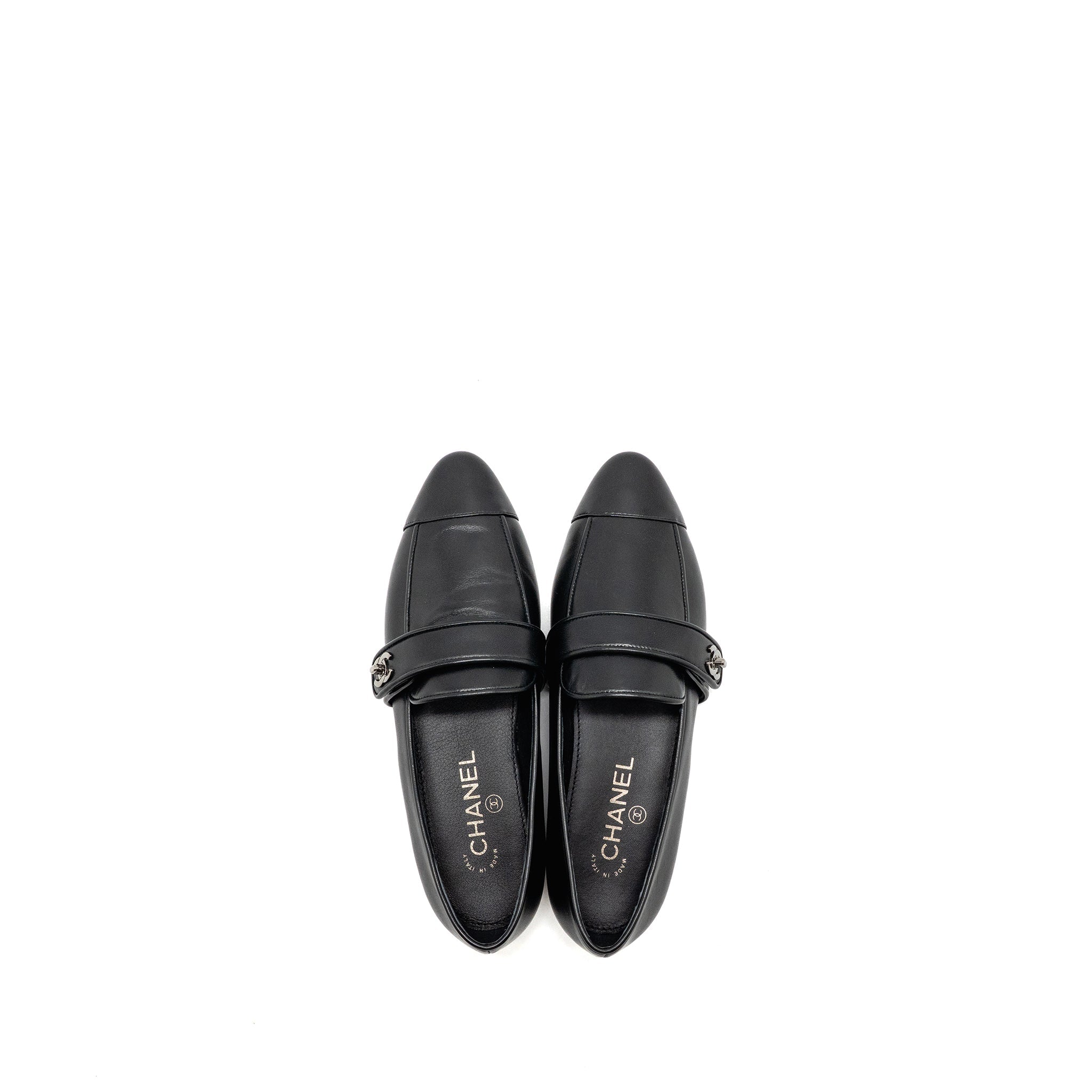 chanel-size-37-5-loafer-lambskin-black-shw