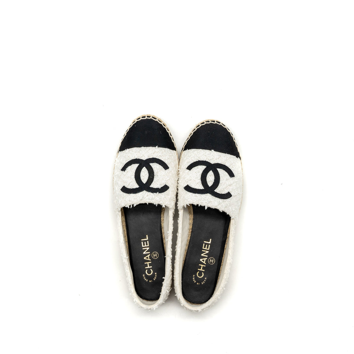 chanel-size-40-espadrilles-cotton-tweed-white-black-copy