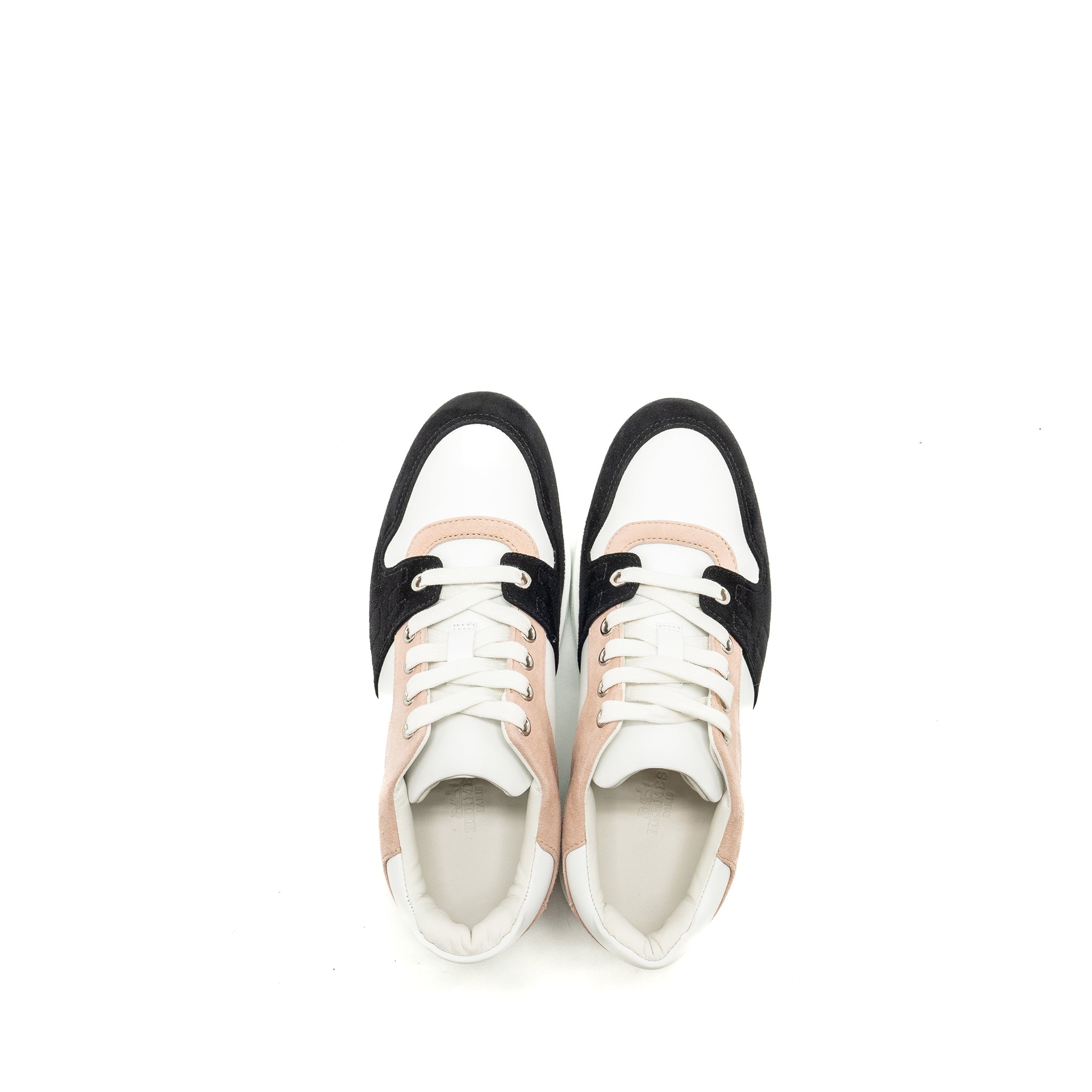 hermes-size-37-freestyle-sneakers-suede-calfskin-black-white-pink