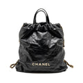 chanel-22-backpack-white-letter-logo-shiny-calfskin-black-ghw-microchip