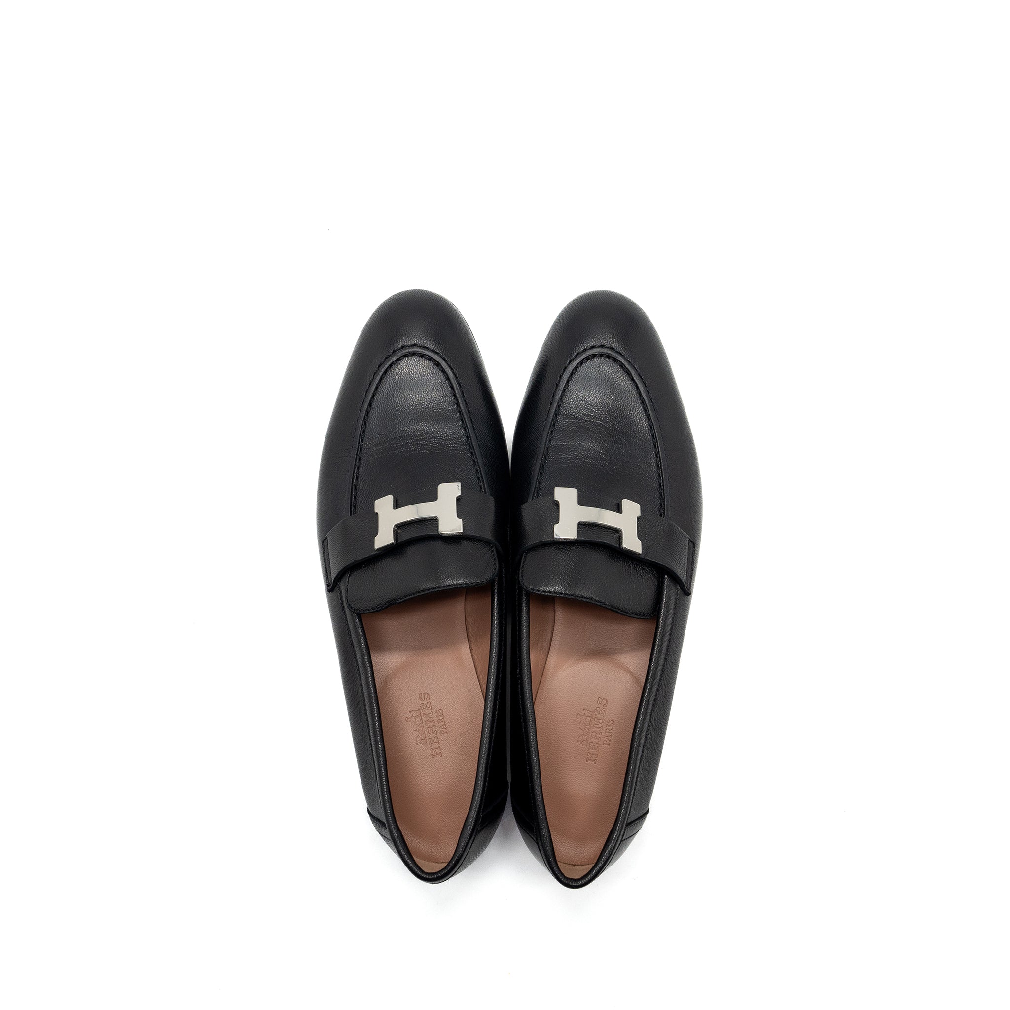 hermes-size-38-paris-loafer-goatskin-black-shw
