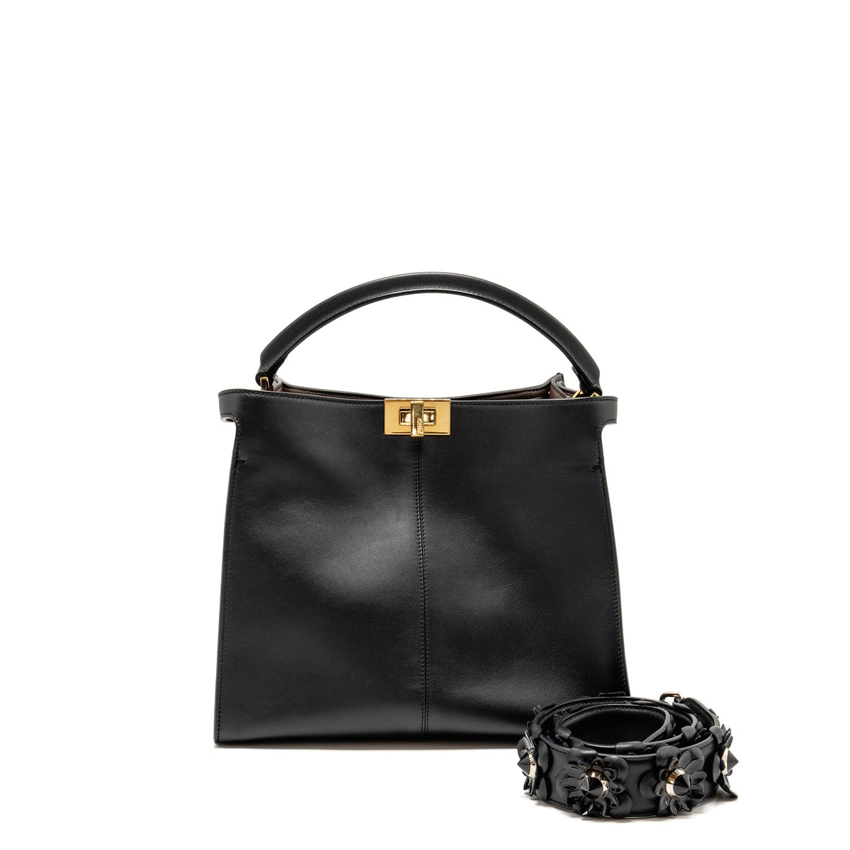 fendi-peekaboo-x-lite-medium-calfskin-black-ghw-with-flowerland-strap-copy-1