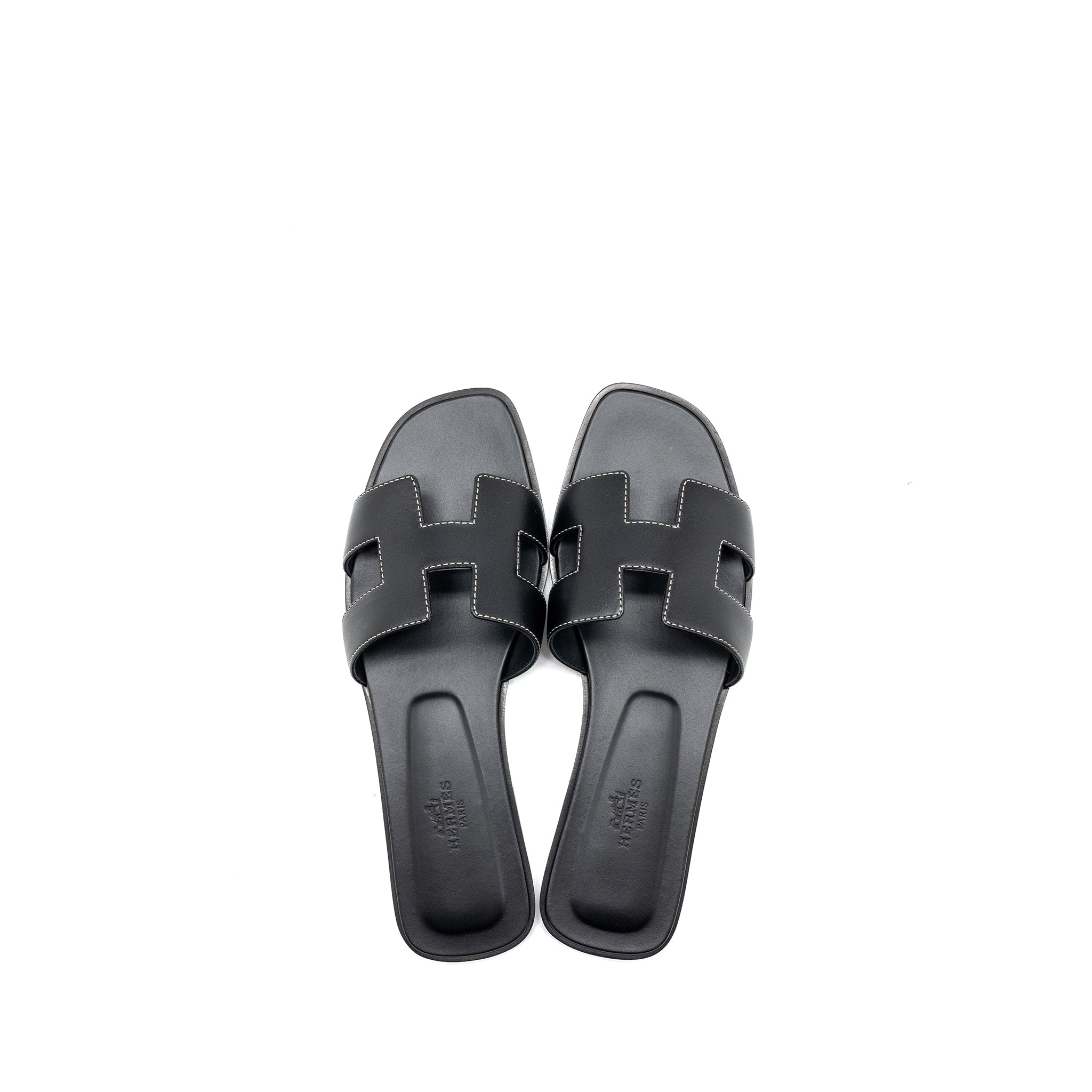 hermes-size-37-5-oran-sandals-calfskin-black