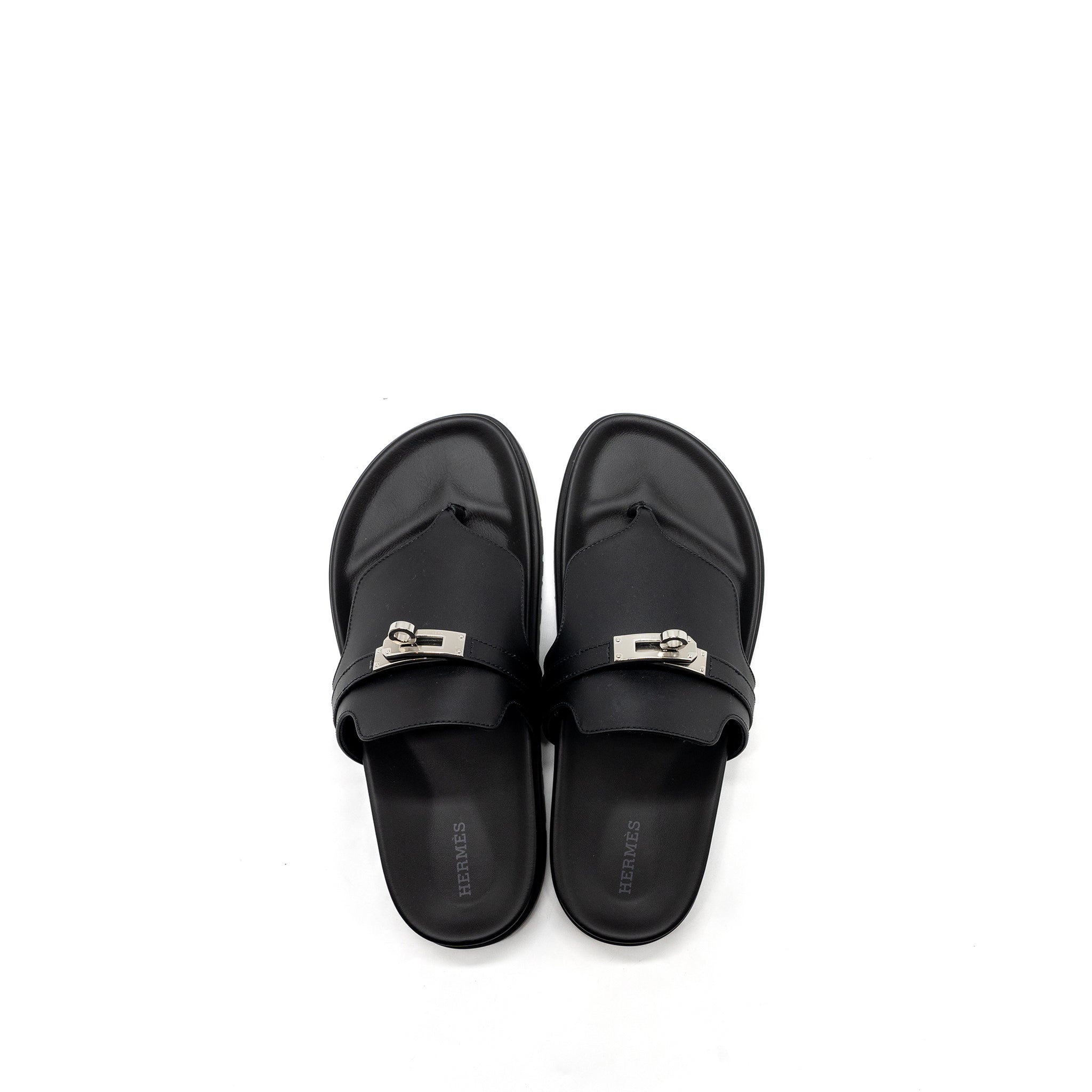 hermes-size-39-empire-sandals-calfskin-black-shw