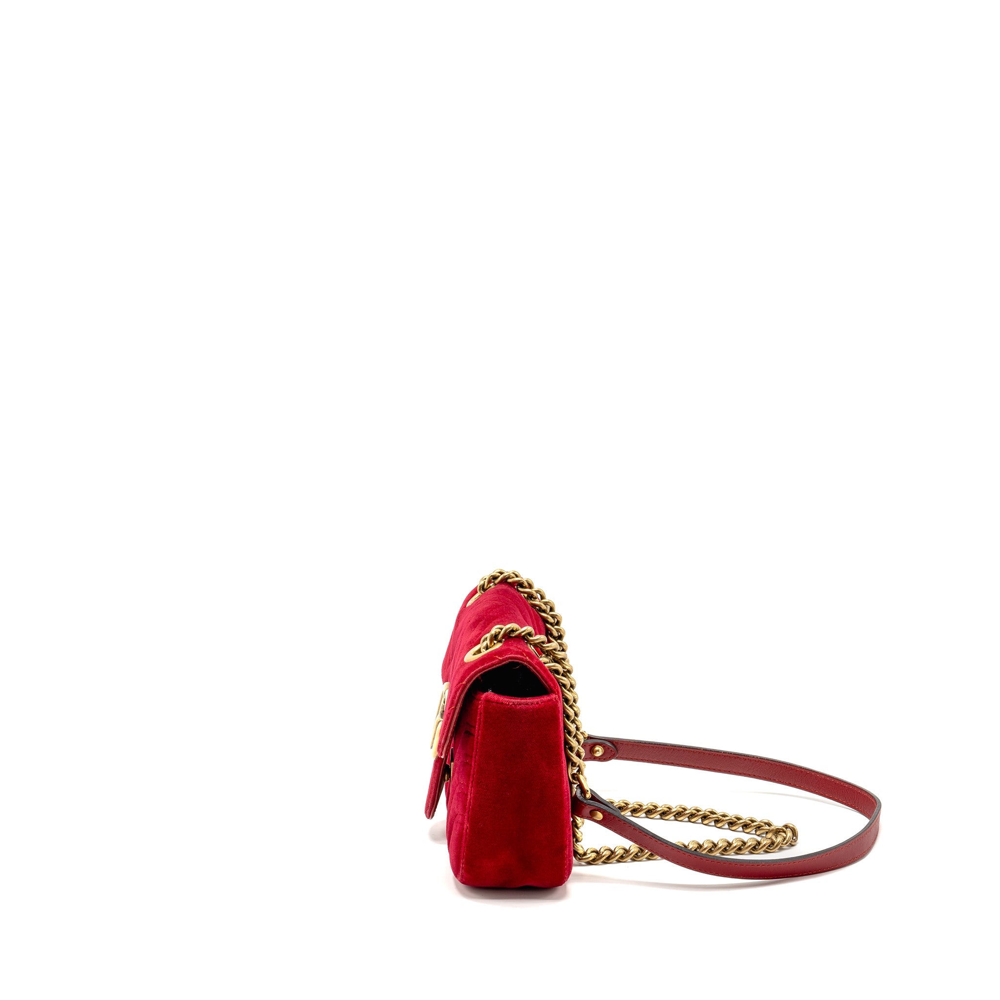 gucci-small-gg-marmont-bag-velvet-red-ghw-copy