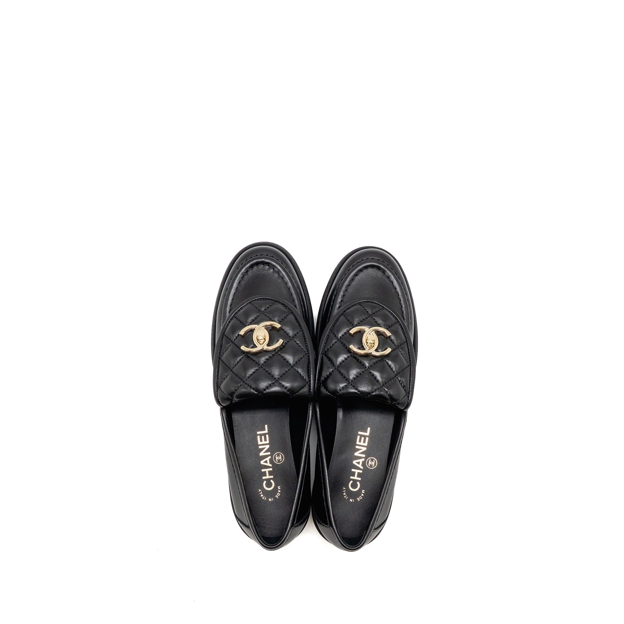 chanel-size-38-turnlock-loafer-quilted-leather-black-lghw-copy