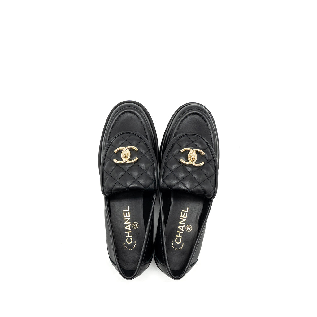 chanel-size-38-quilted-cc-logo-loafer-black-lghw