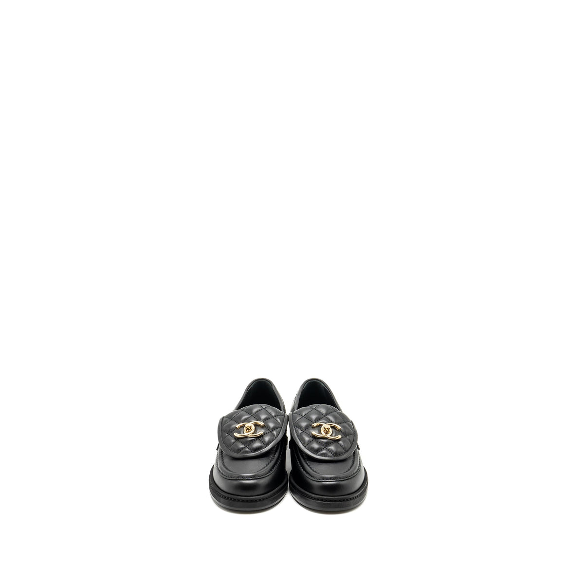 chanel-size-37-cc-turnlock-loafers-quilted-leather-black-lghw