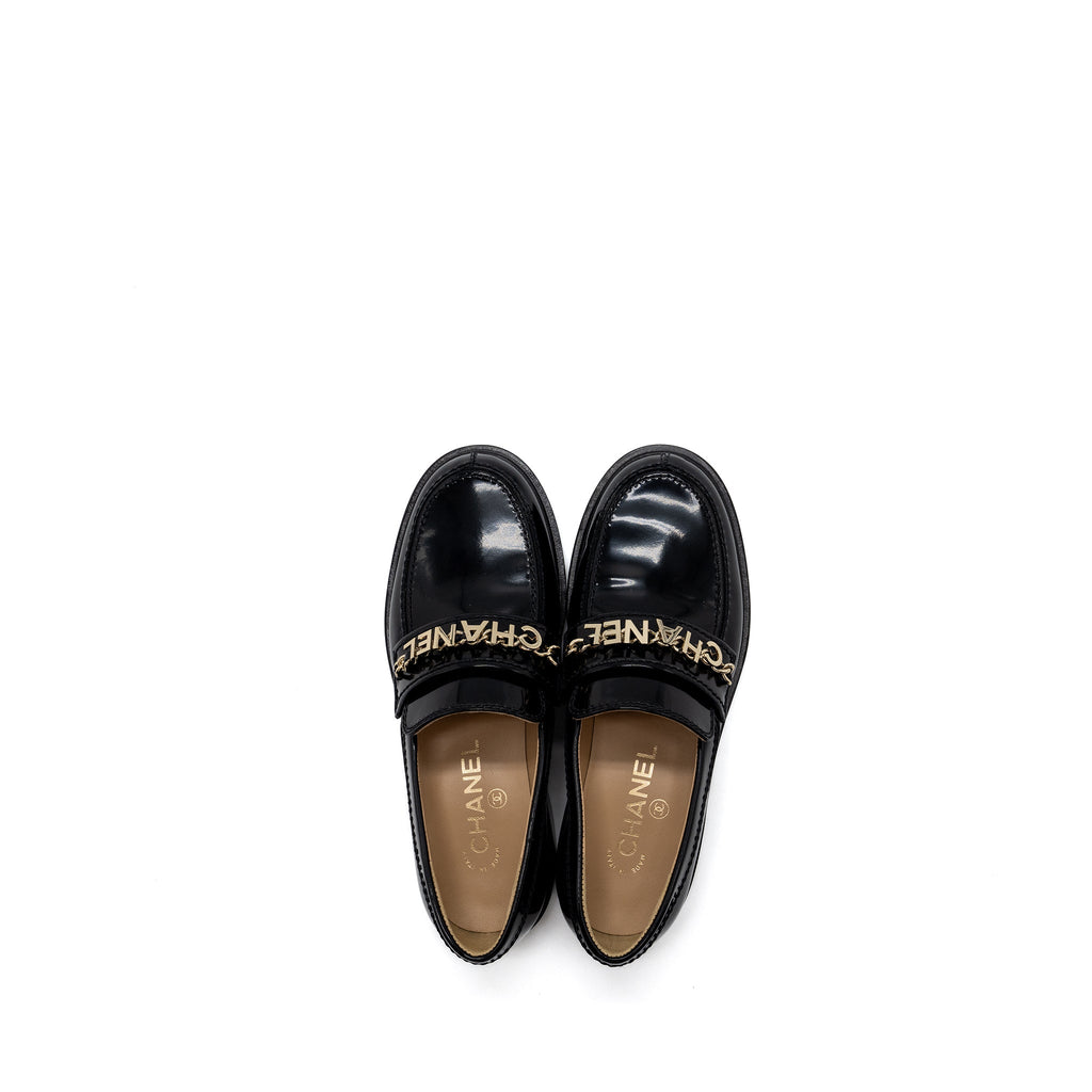 chanel-size-36-letter-loafer-patent-leather-black-lghw