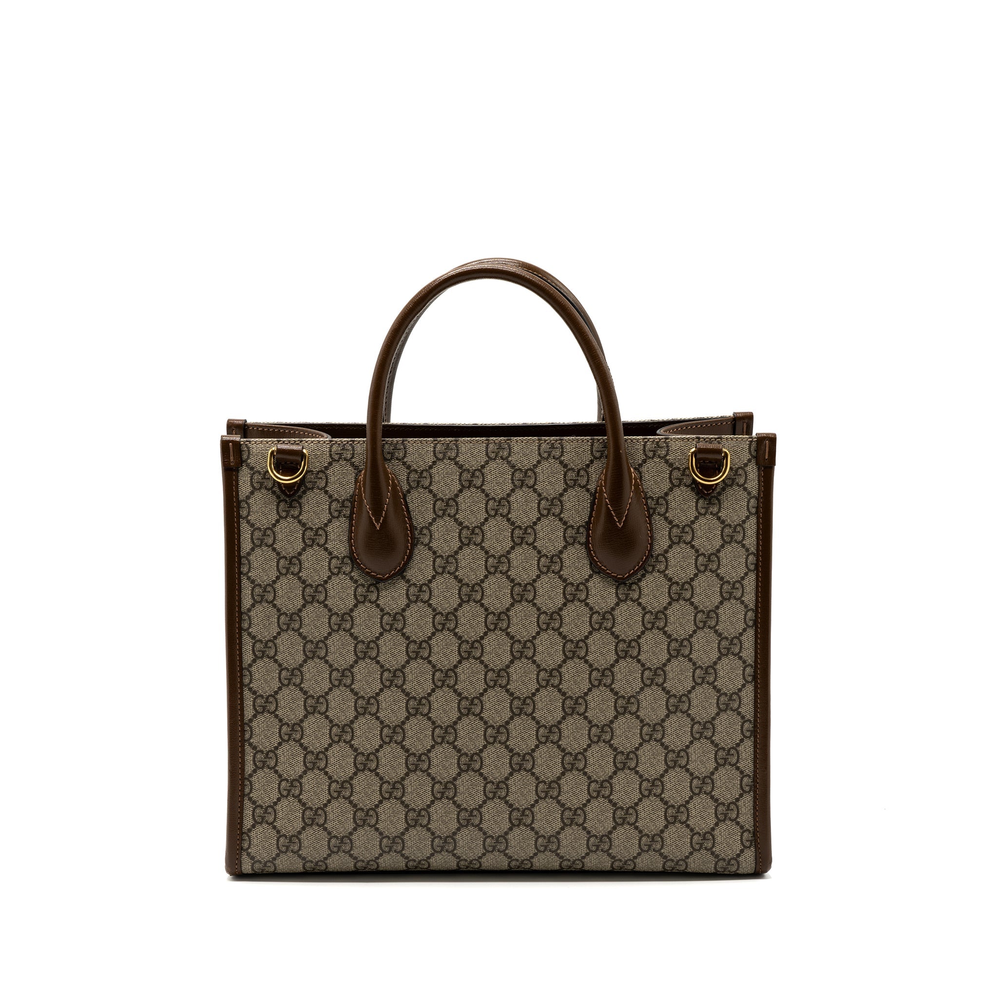 gucci-gg-small-tote-bag-gg-supreme-canvas-brown-ghw