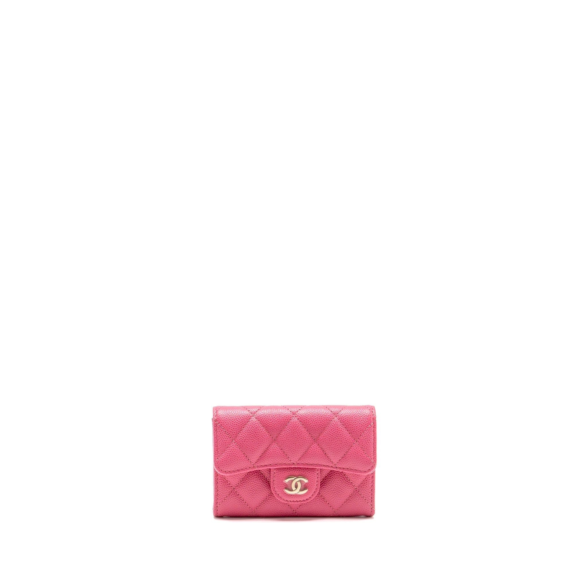 chanel-classic-flap-card-holder-caviar-pink-ghw
