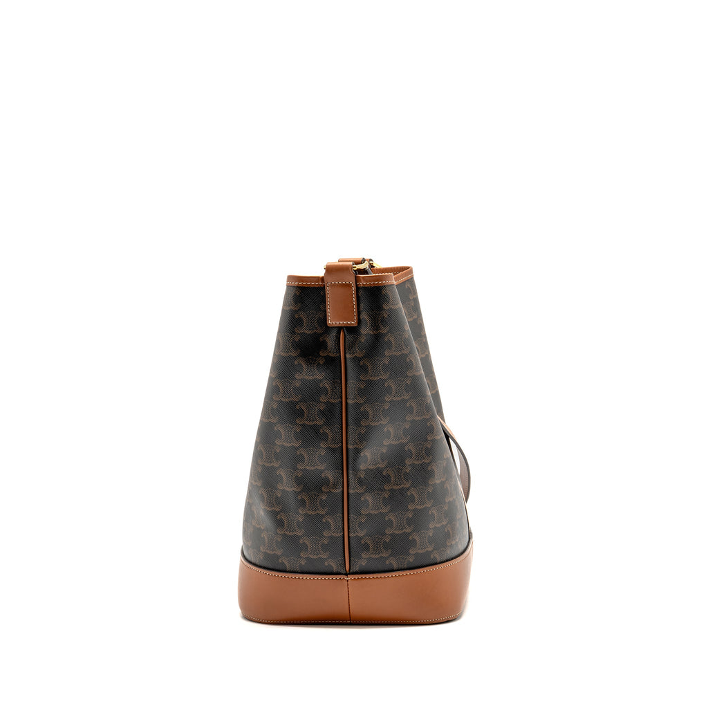 celine-medium-bucket-bag-triomphe-canvas-calfskin-tan-ghw