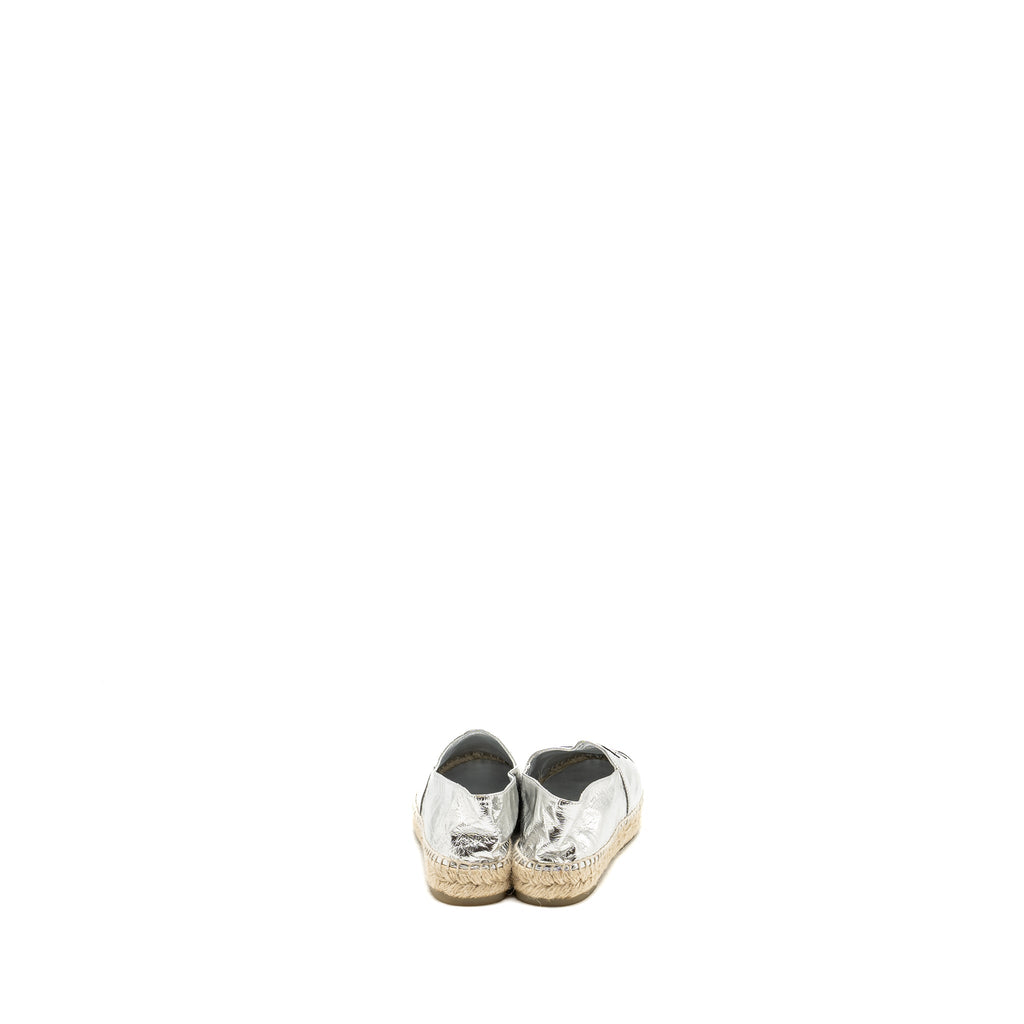 chanel-size-37-espadrille-metallic-silver