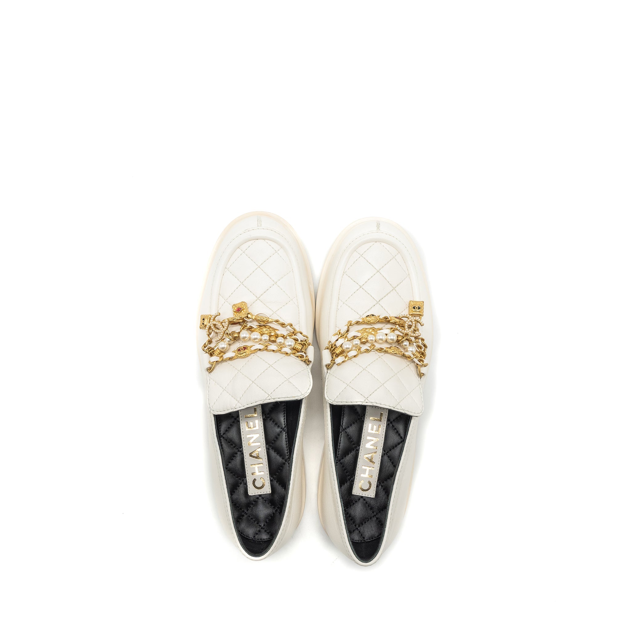 chanel-size-39-loafer-with-charm-leather-white-ghw