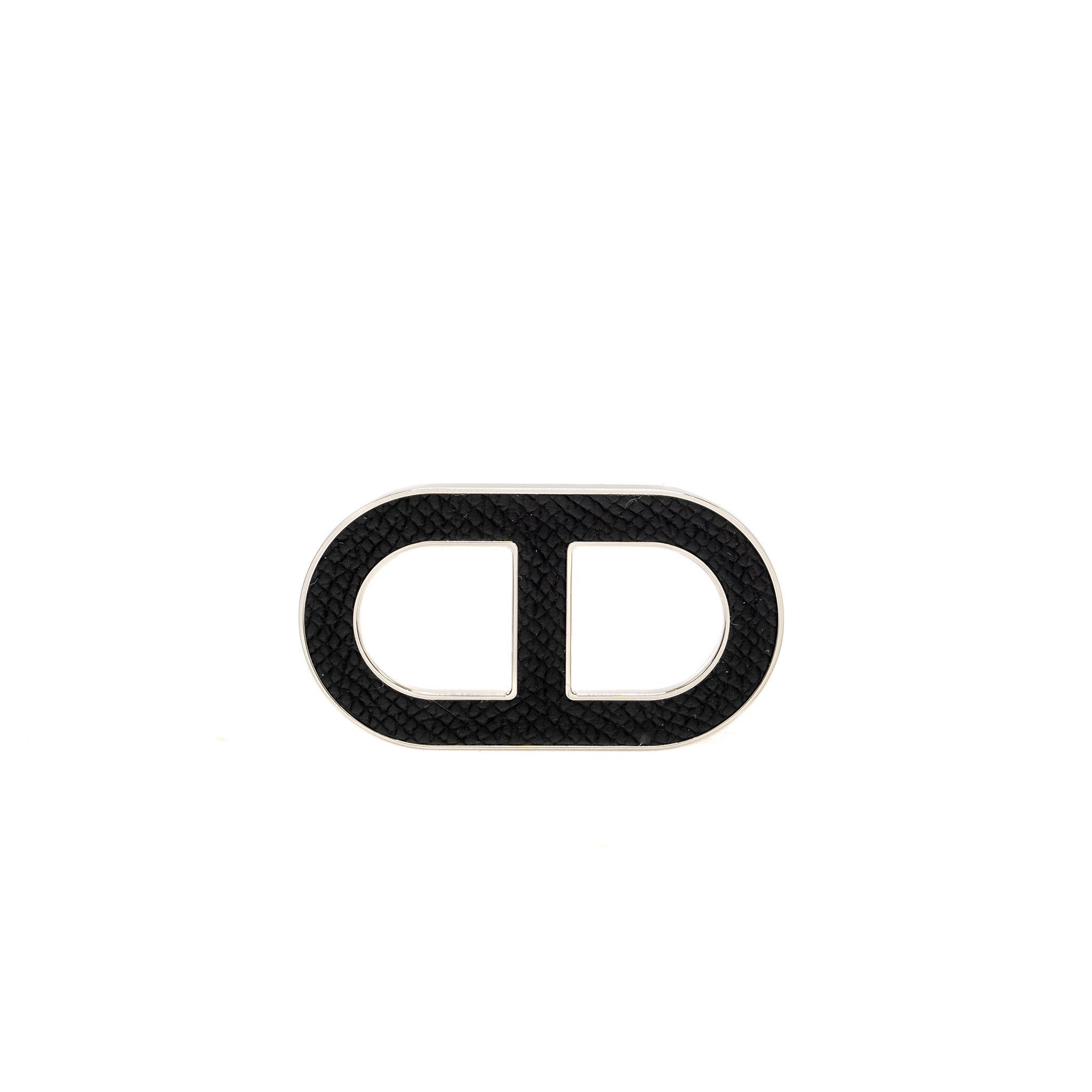 hermes-chaine-d-ancre-brooch-epsom-black-shw