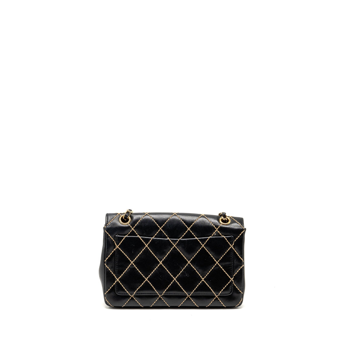 chanel-vintage-quilted-flap-bag-lambskin-black-white-stitching-ghw