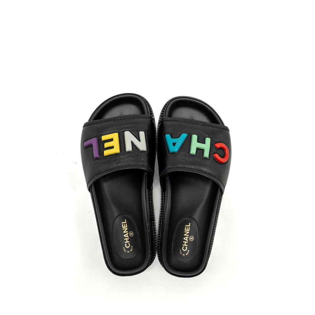 chanel-22s-size-37-sandals-mules-lambskin-black-multicolour-copy