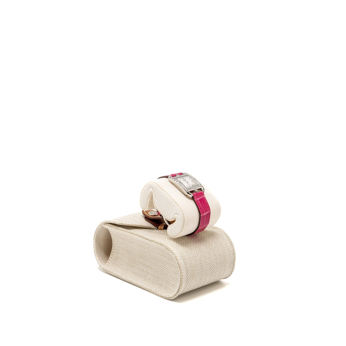 hermes-cape-cod-watch-small-model-31mm-steel-case-mother-of-pearl-dial-with-diamonds-alligator-raspberry-strap
