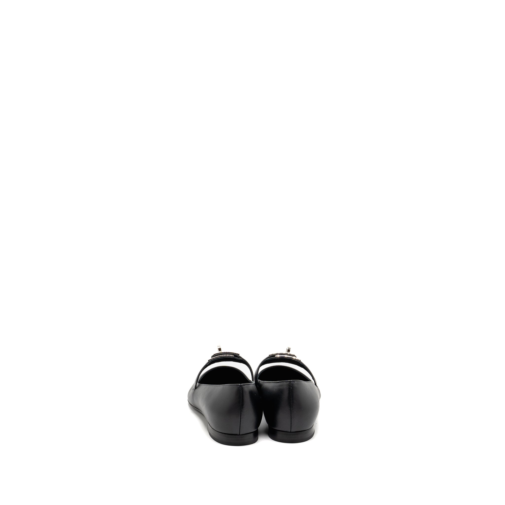 hermes-size-37-kelly-ballet-flat-calfskin-black-shw