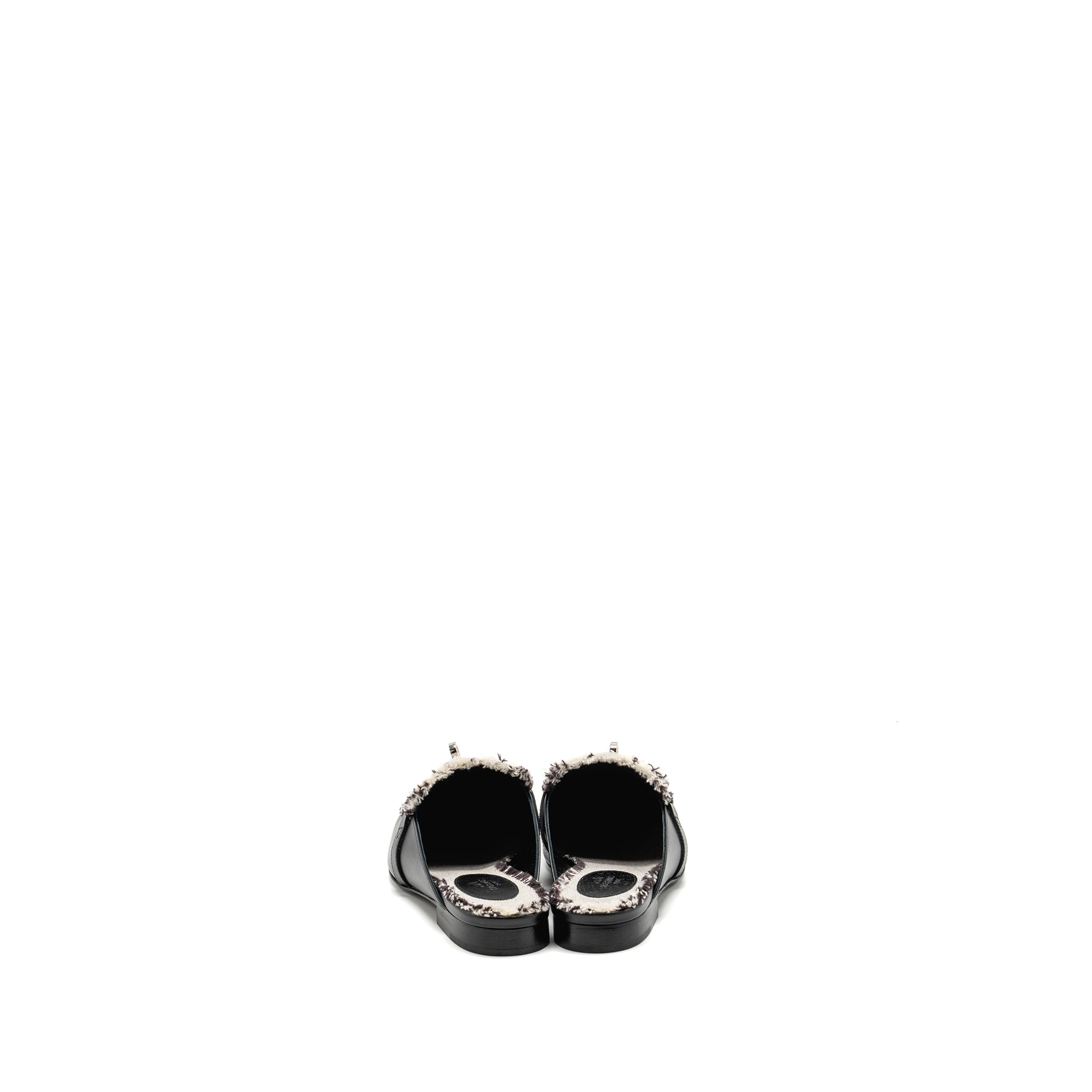 hermes-size-36-oz-mule-fringed-canvas-calfskin-black-beige-shw-copy