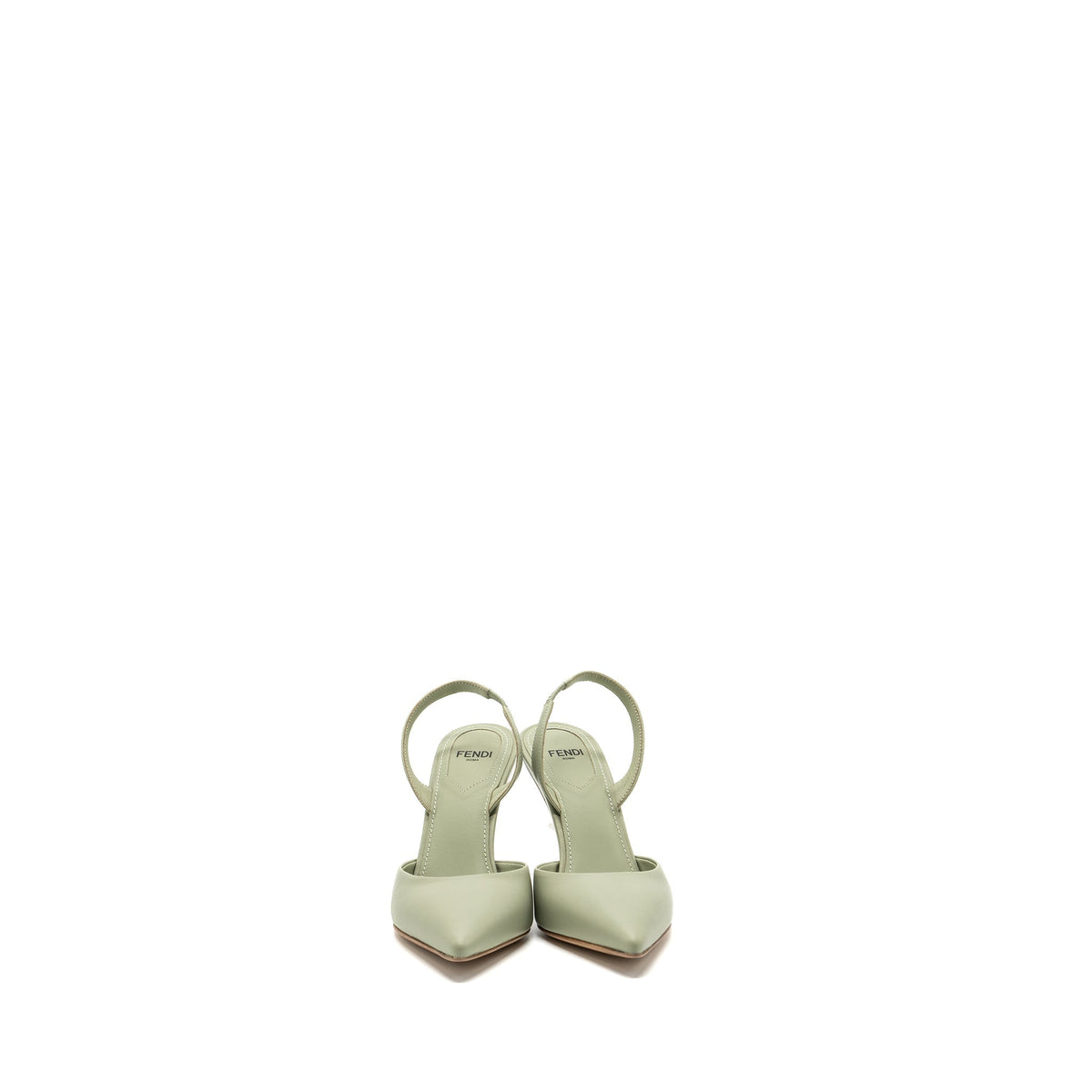 FENDI FENDI FIRST HIGH-HEELED SLINGBACKS LEATHER GREEN SHW