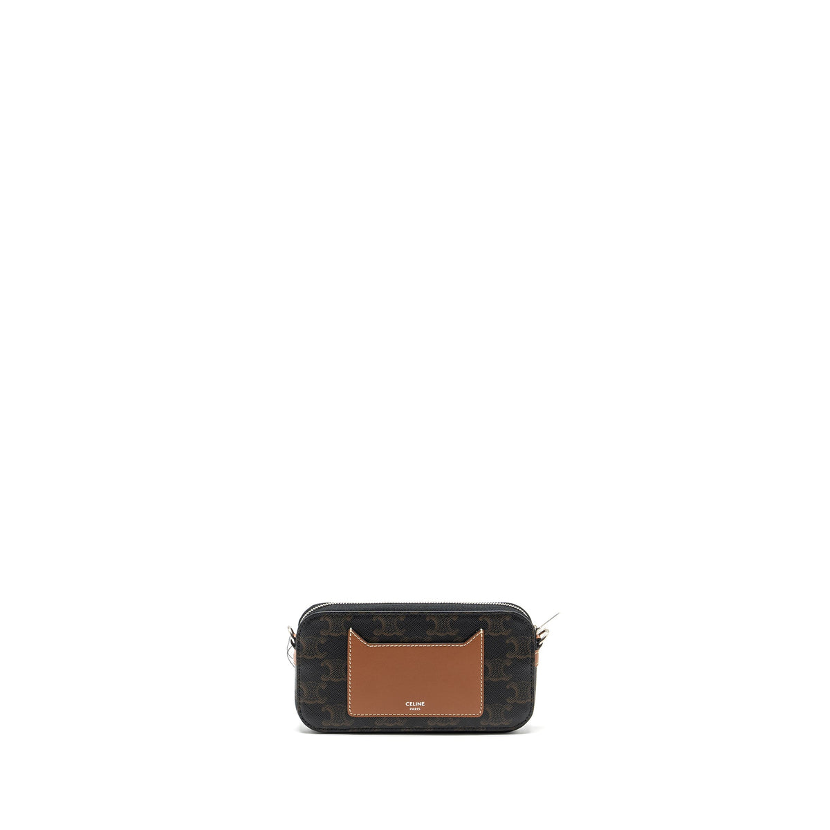 celine-horizontal-triomphe-logo-print-pouch-coated-canvas-leather-tan-brown-shw-copy