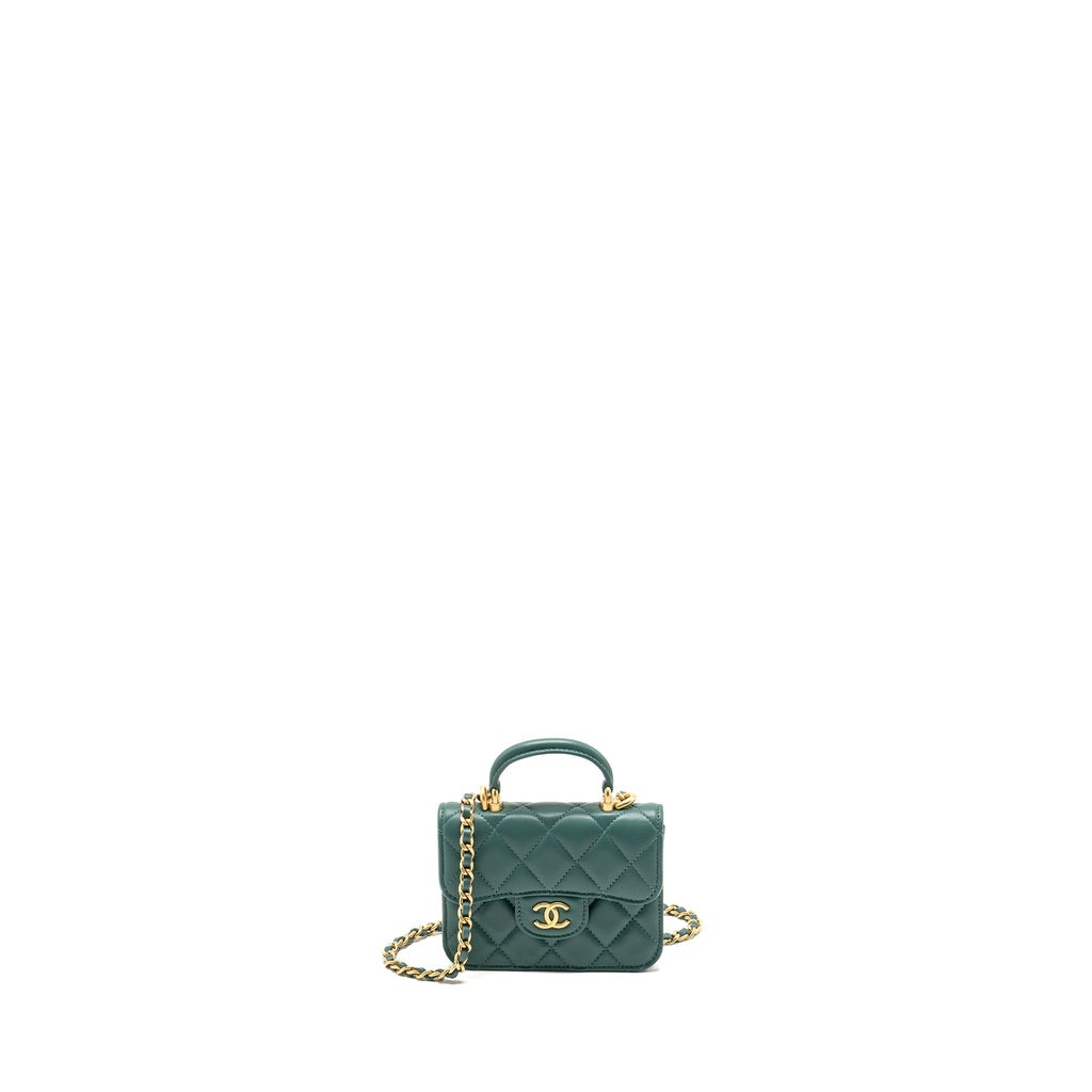 chanel-top-handle-mini-flap-bag-with-chain-lambskin-green-ghw