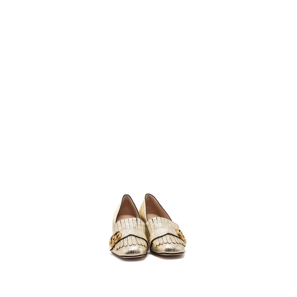 gucci-size-34-gg-marmont-mid-heel-pump-gold-ghw