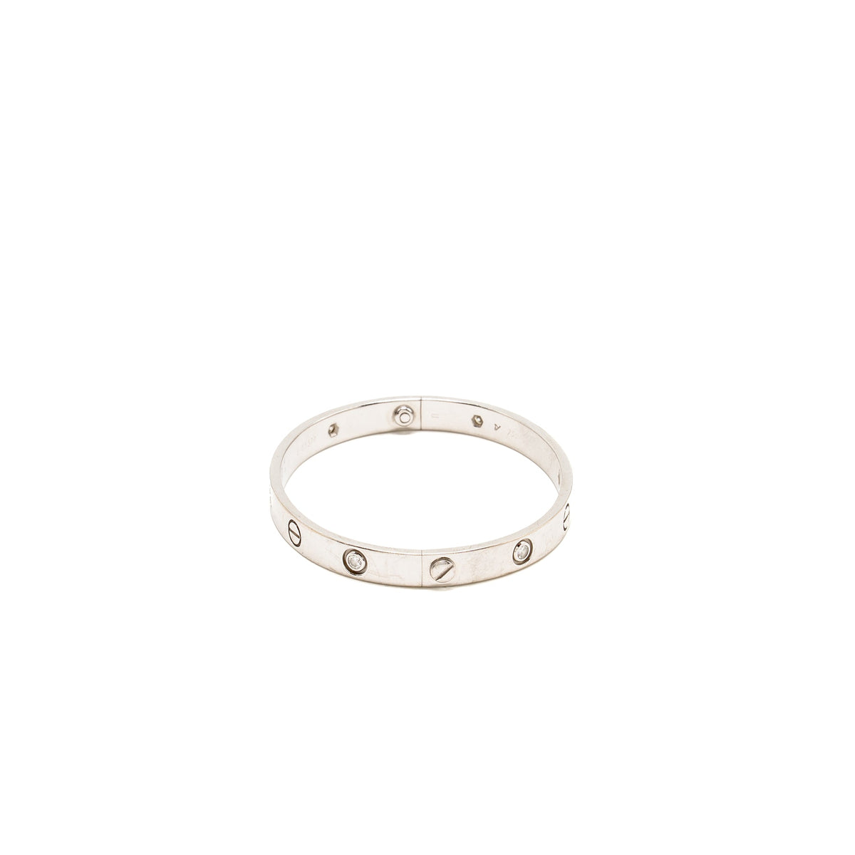CARTIER LOVE BRACELET WHITE GOLD 6 DIAMONDS – SIZE 17