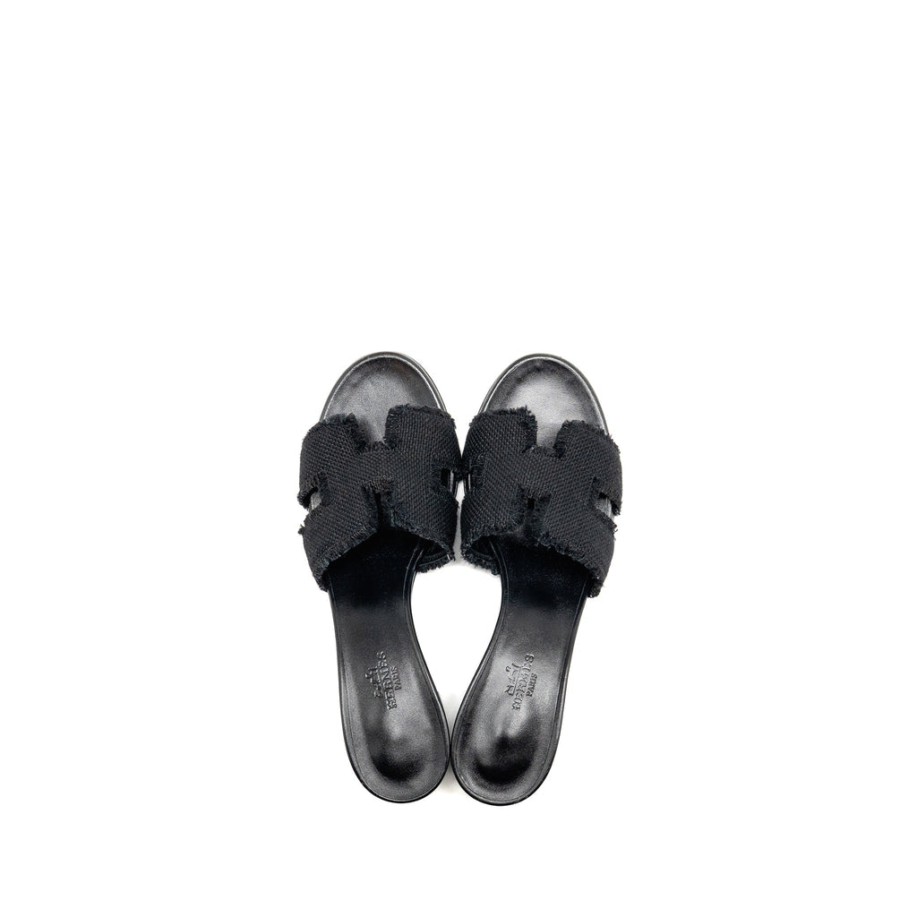 hermes-size-37-oasis-sandal-canvas-black