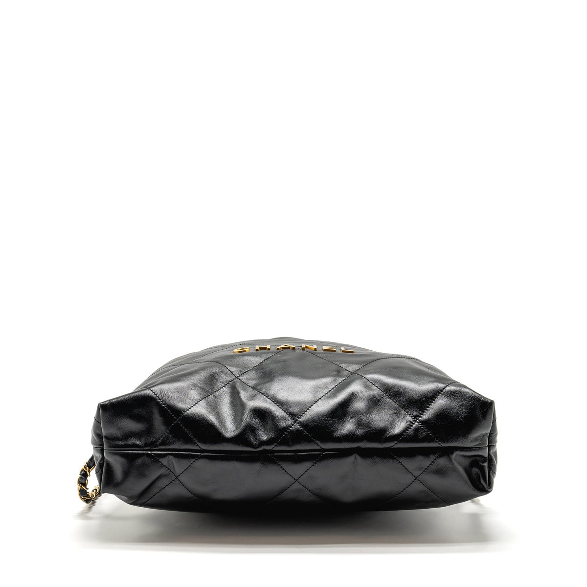 chanel-large-22-backpack-gold-letter-logo-shiny-calfskin-black-ghwmicrochip-copy
