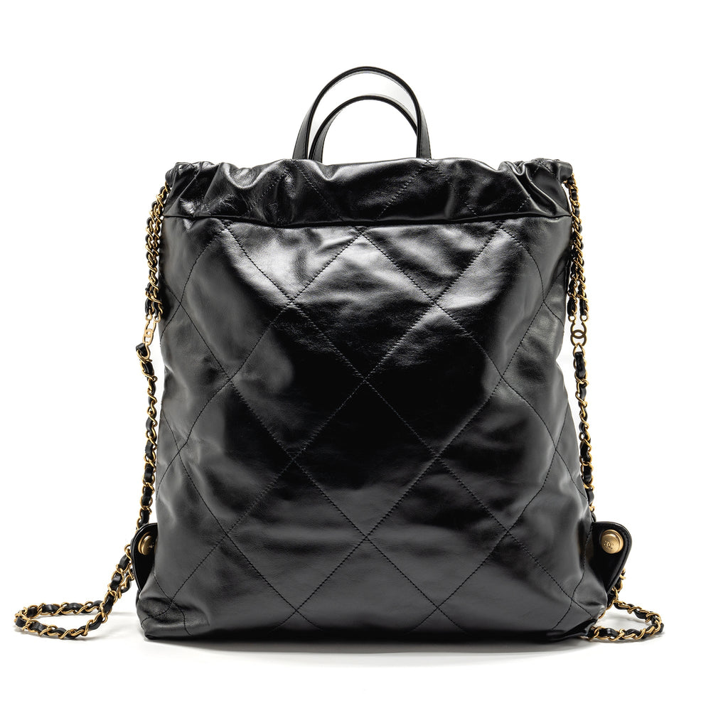 chanel-large-22-backpack-gold-letter-logo-shiny-calfskin-black-ghwmicrochip-copy