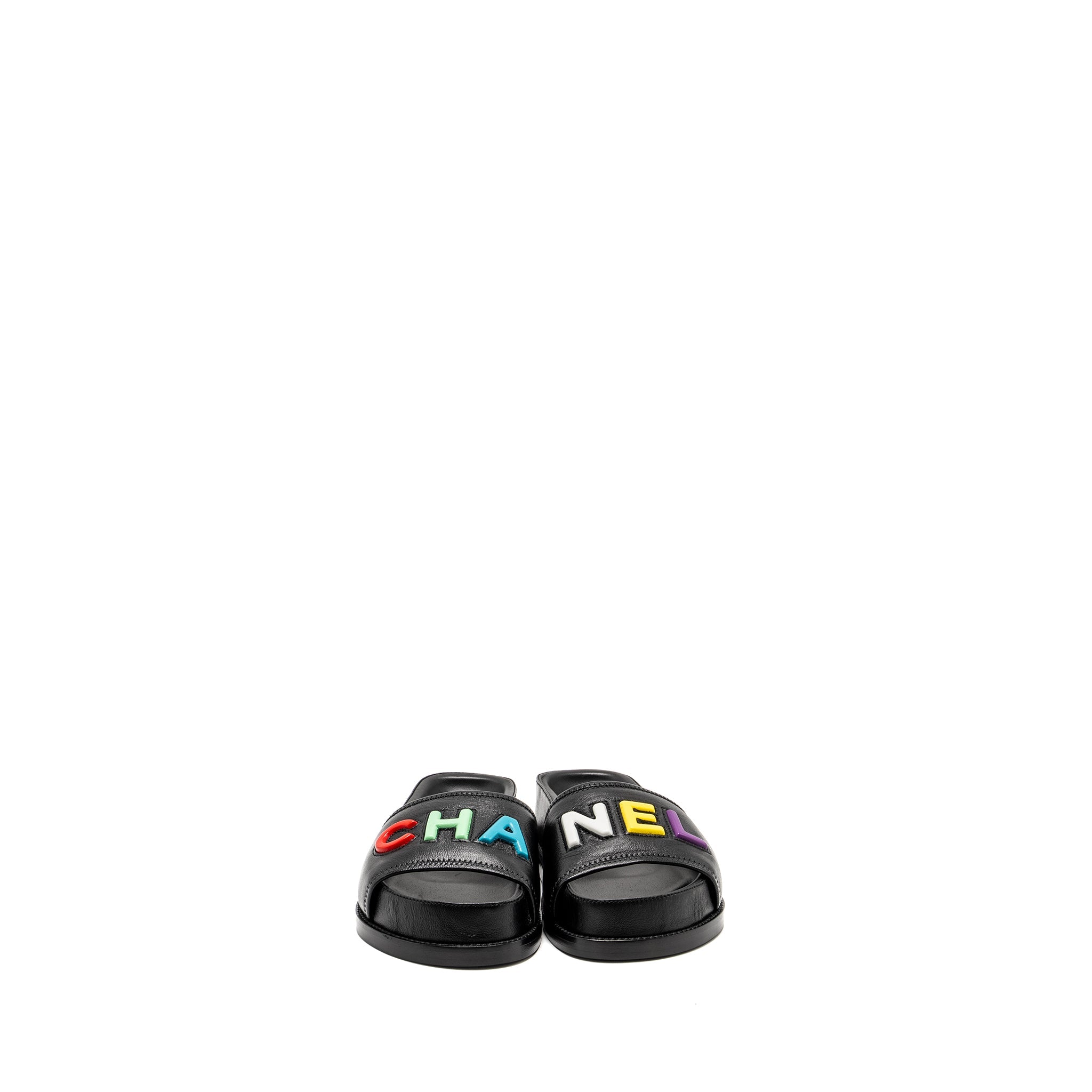 chanel-size-35-logo-letters-sandals-mules-lambskin-black-multicolour