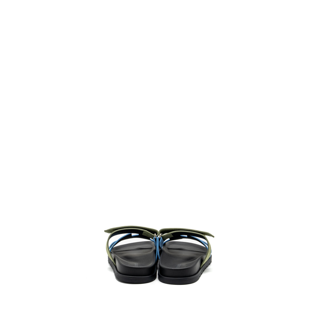 hermes-size-37-chypre-sandals-chevre-velours-bleu-cameo-vert