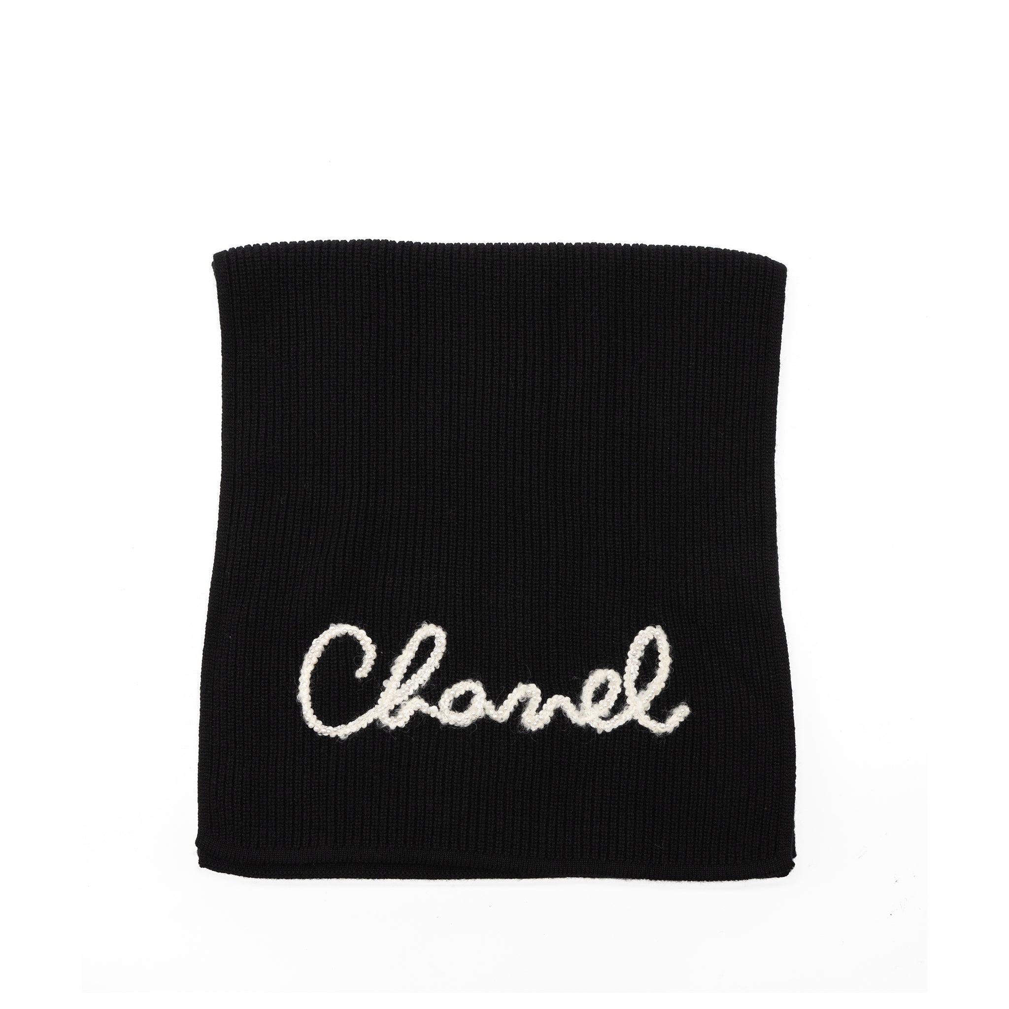 chanel-letter-scarf-cashmere-black-white