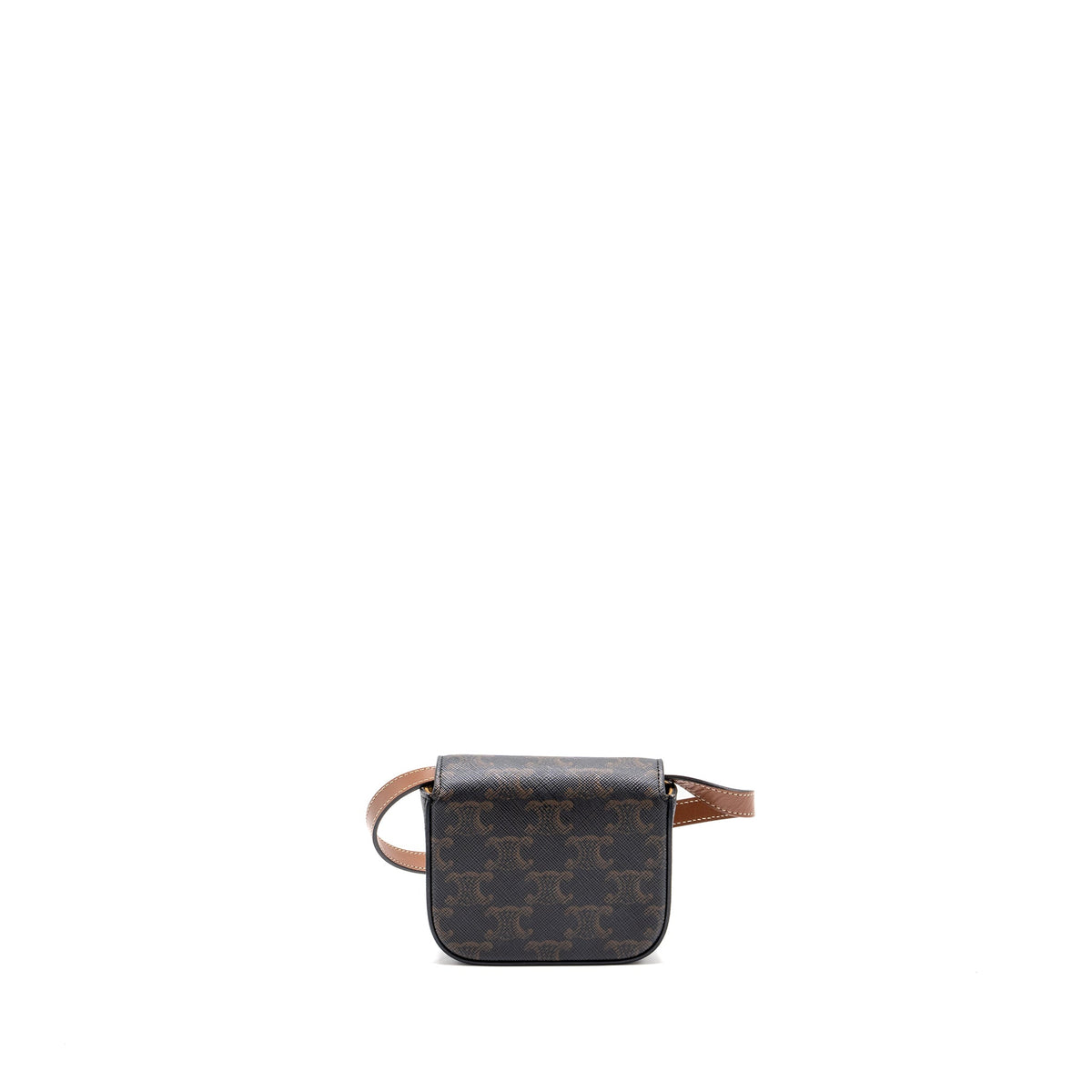 celine-mini-claude-triomphe-canvas-calfskin-tan-ghw