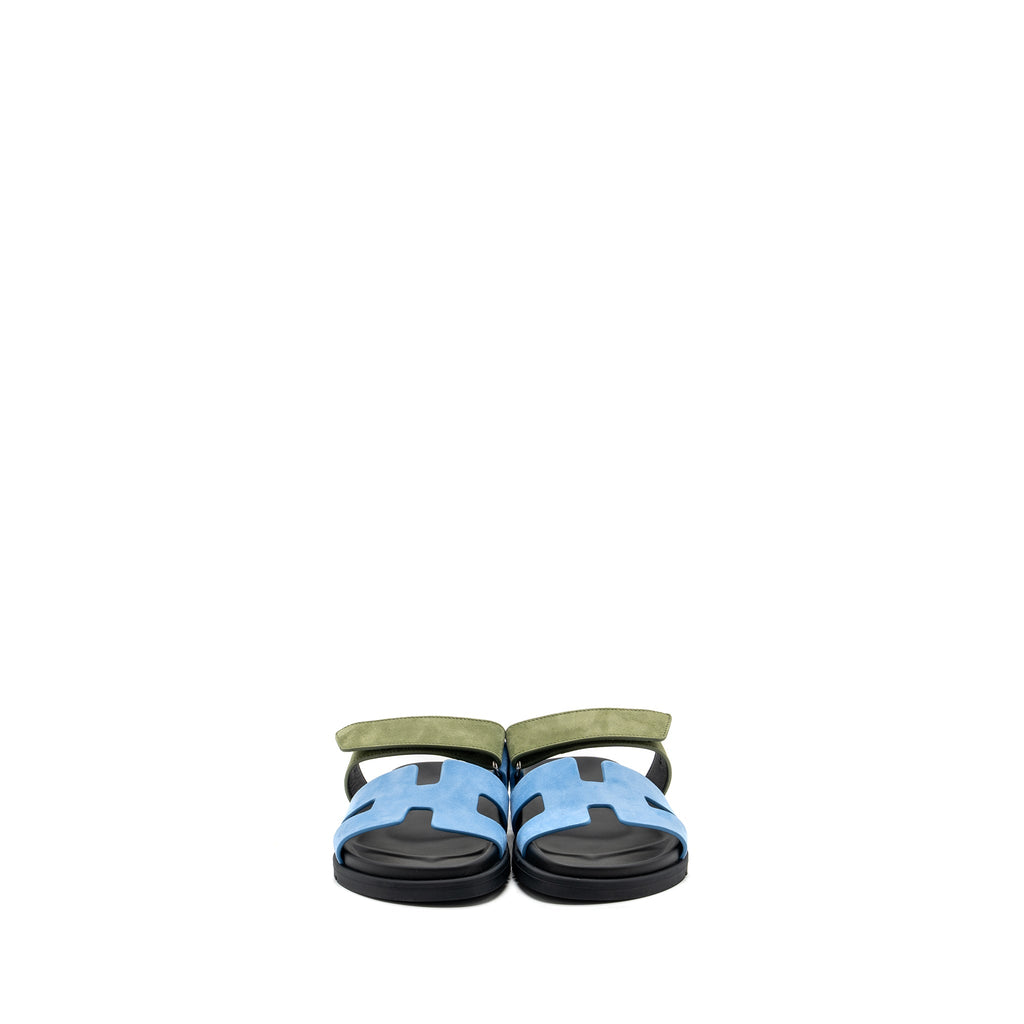 hermes-size-37-chypre-sandals-chevre-velours-bleu-cameo-vert