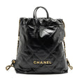chanel-large-22-backpack-gold-letter-logo-shiny-calfskin-black-ghwmicrochip-copy