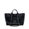 chanel-deauville-black-studded-tote-bag-canvas-leather-black-shw