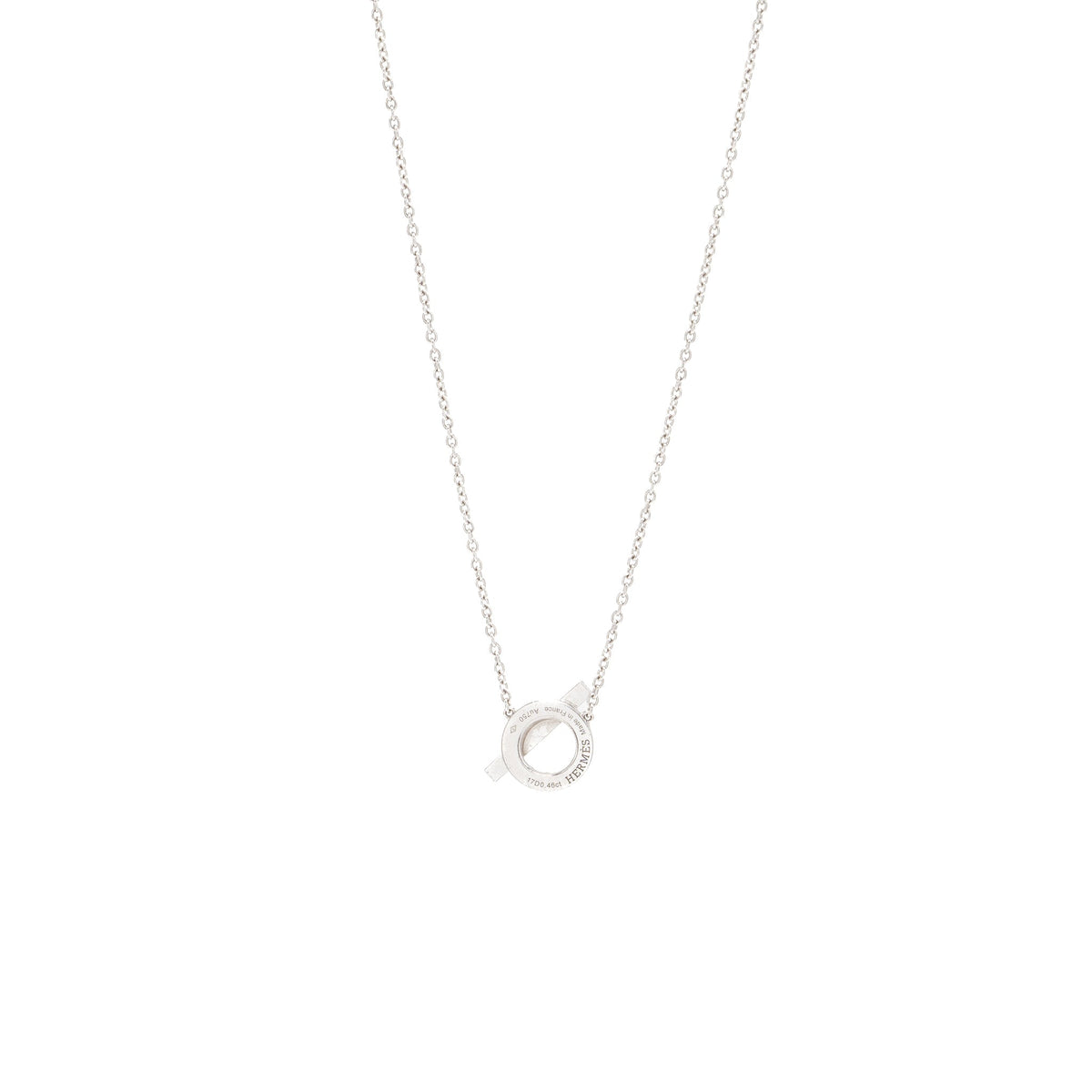HERMES FINESSE PENDANT NECKLACE WHITE GOLD DIAMONDS