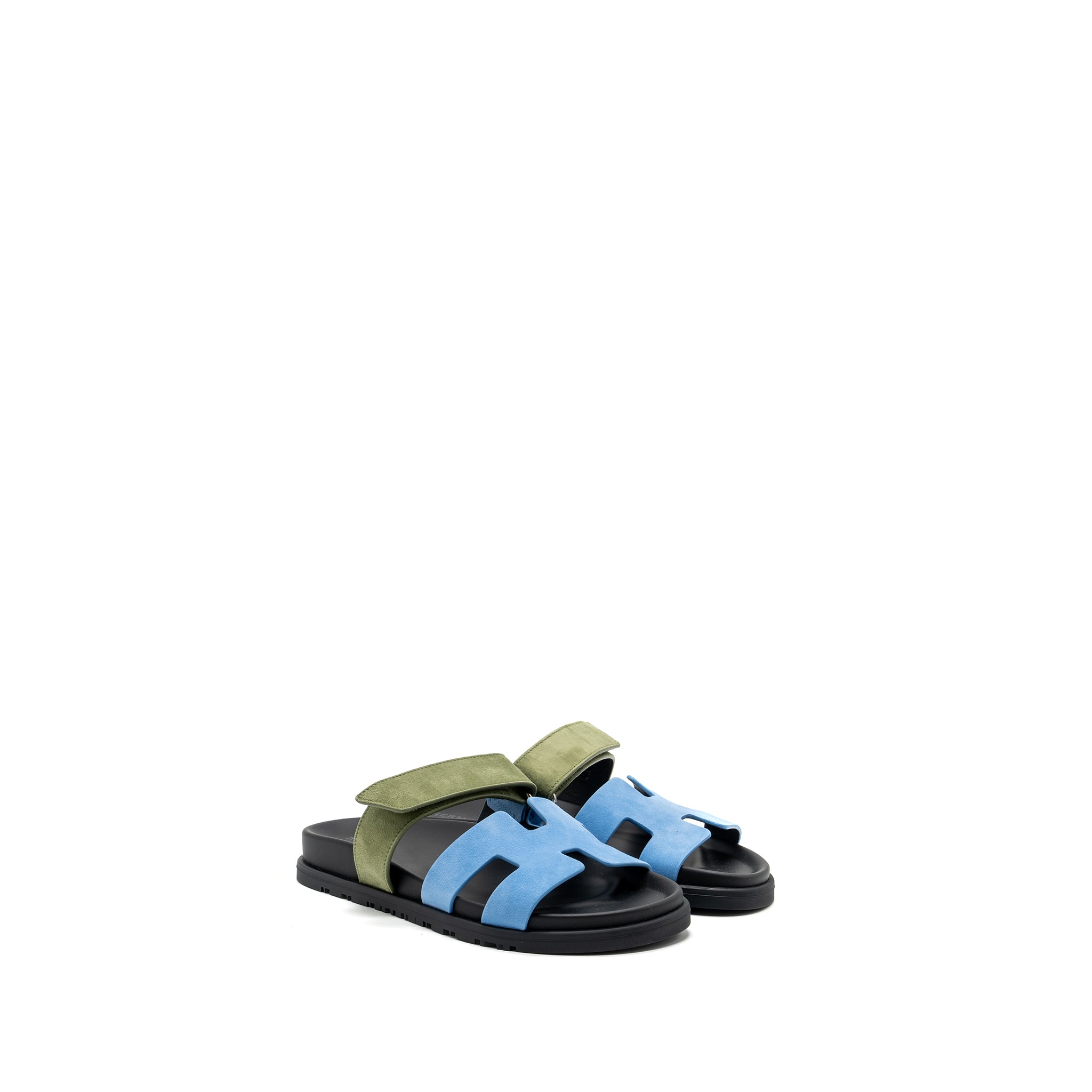 hermes-size-37-chypre-sandals-chevre-velours-bleu-cameo-vert