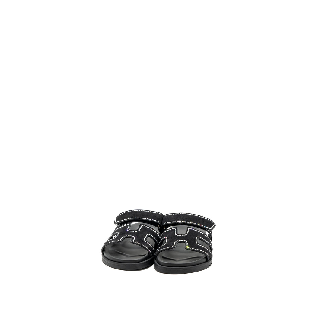 hermes-size-37-chypre-sandals-suede-crystal-black