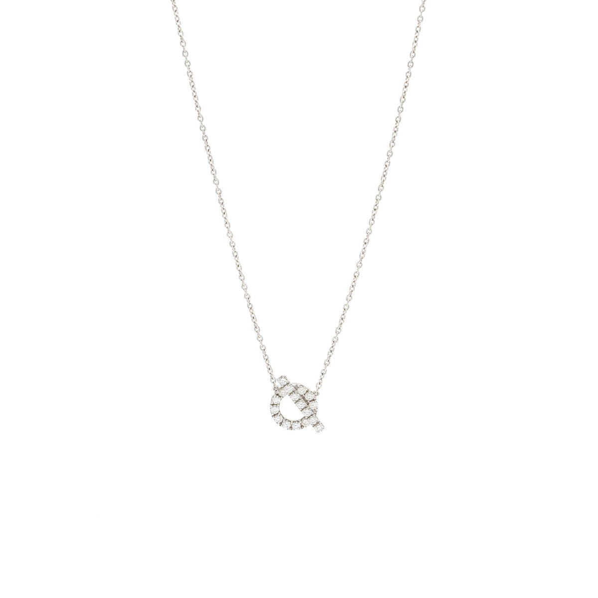 HERMES FINESSE PENDANT NECKLACE WHITE GOLD DIAMONDS