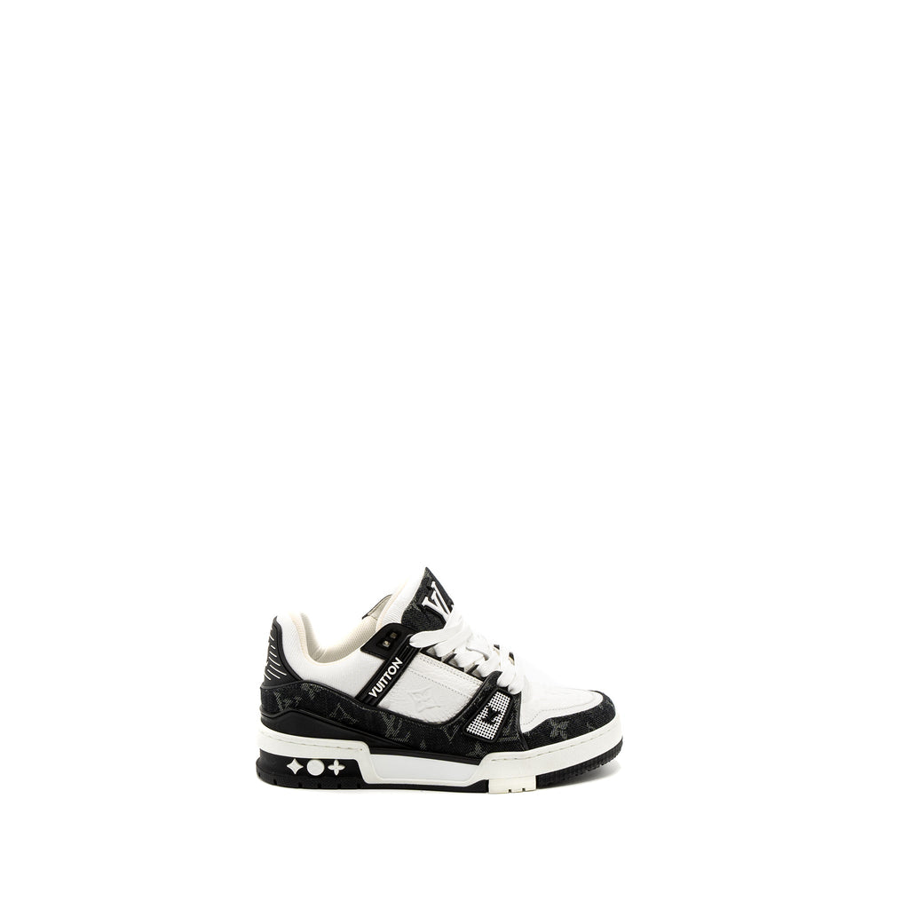 louis-vuitton-size-34-trainer-sneaker-monogram-denim-monogram-embossed-grained-calfskin-black