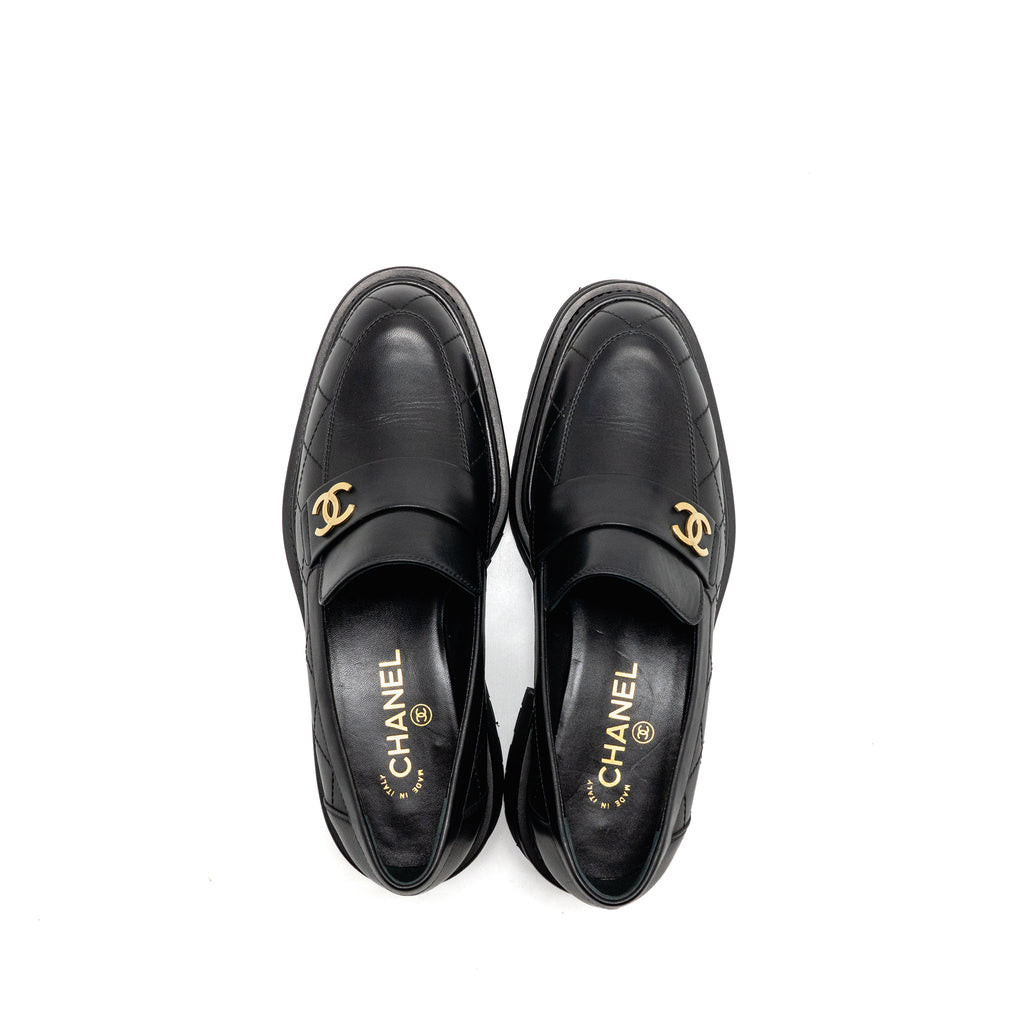 chanel-size-39-23a-cc-loafers-calfskin-black-ghw