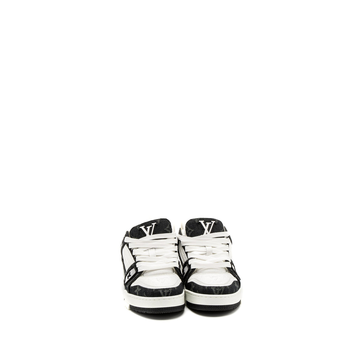 louis-vuitton-size-34-trainer-sneaker-monogram-denim-monogram-embossed-grained-calfskin-black