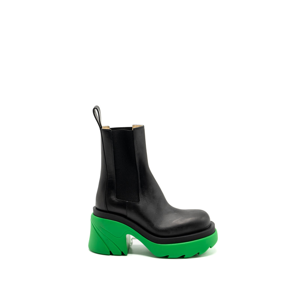 bottega-veneta-size-36-5-flash-ankle-boots-military-calfskin-grass-black