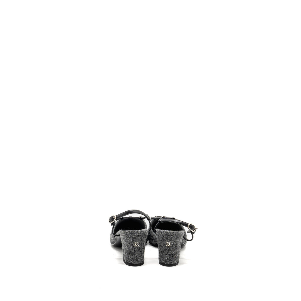 chanel-size-37-5-cap-toe-cc-slingback-pumps-tweed-grey-black