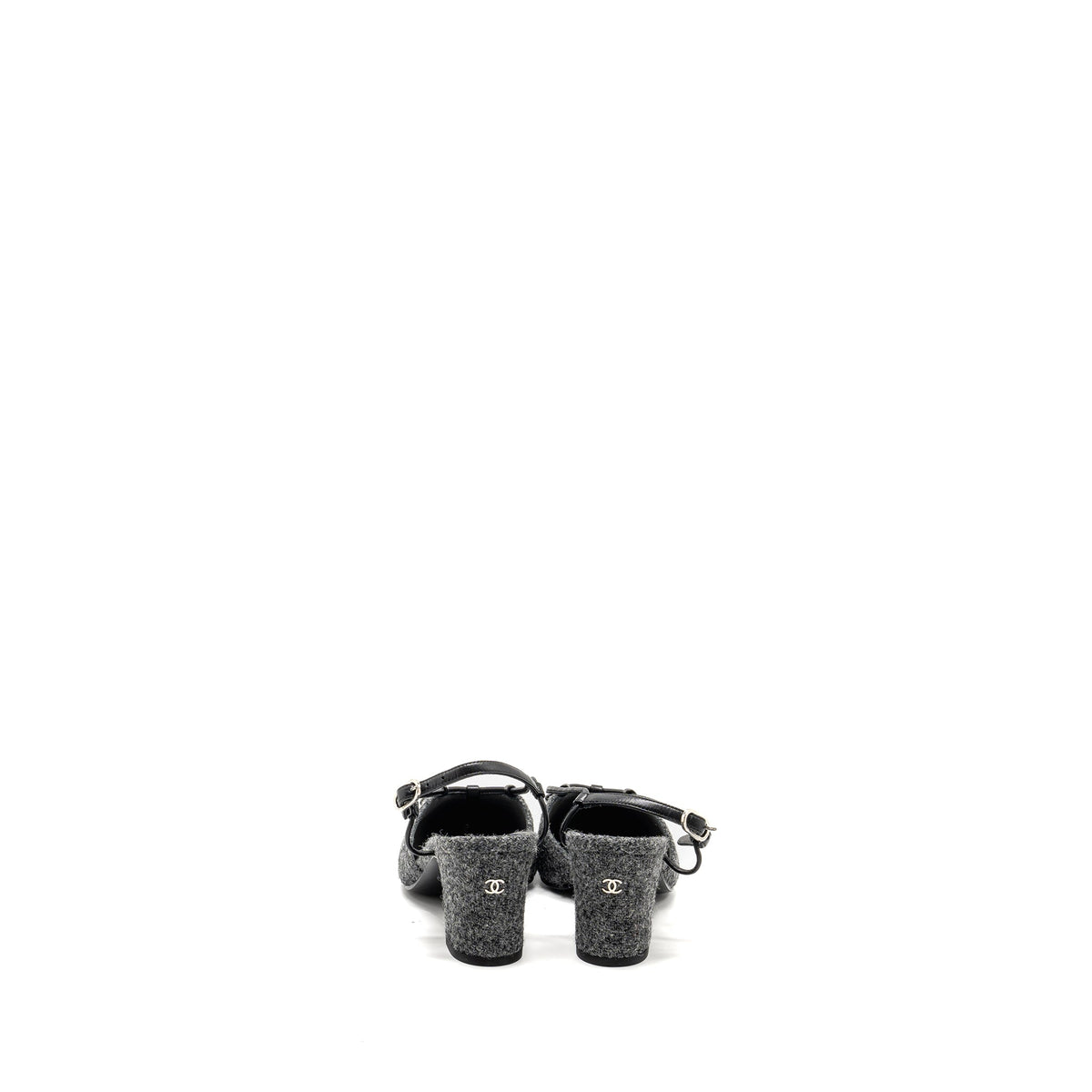 chanel-size-37-5-cap-toe-cc-slingback-pumps-tweed-grey-black