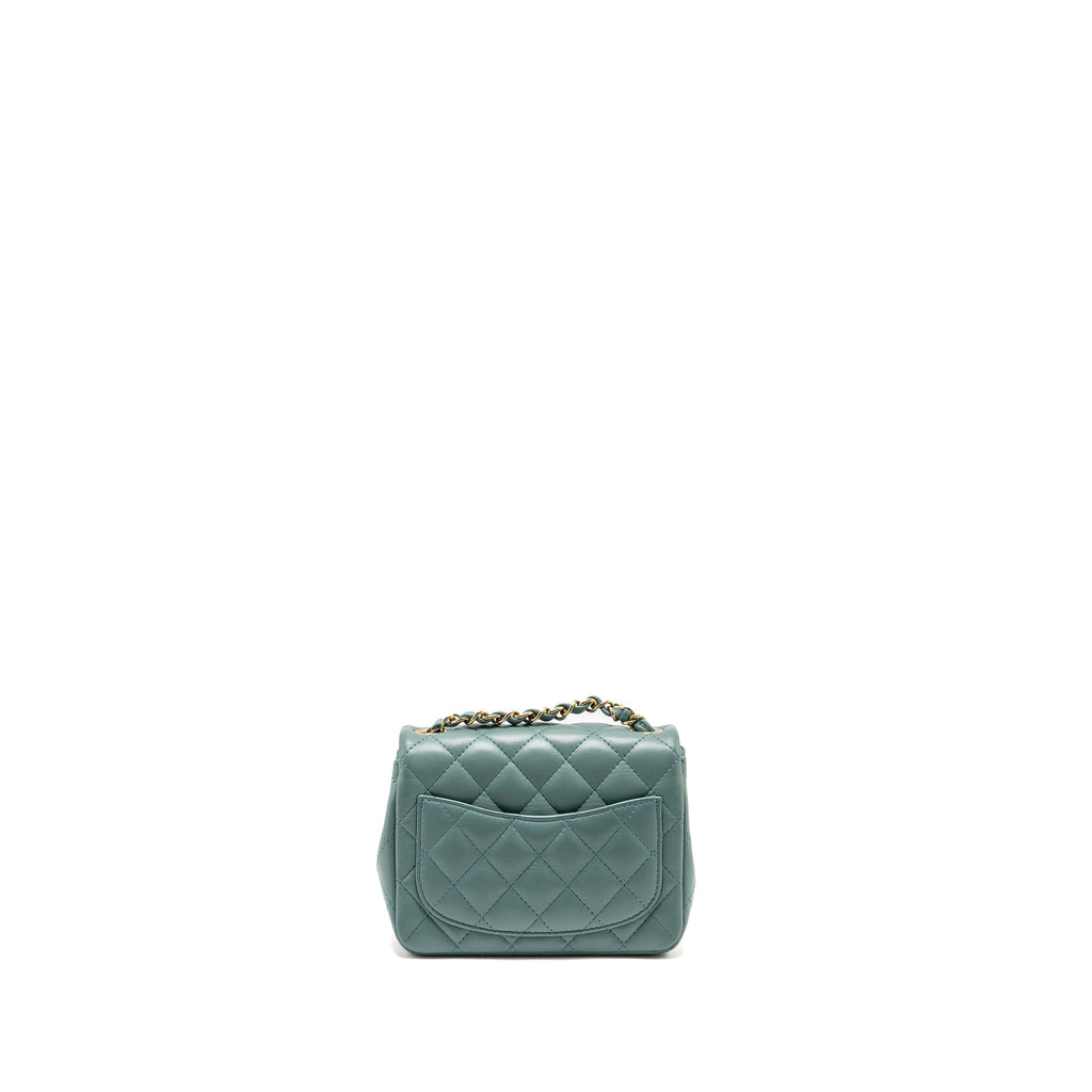 chanel-mini-square-flap-bag-lambskin-green-lghw-microchip-copy